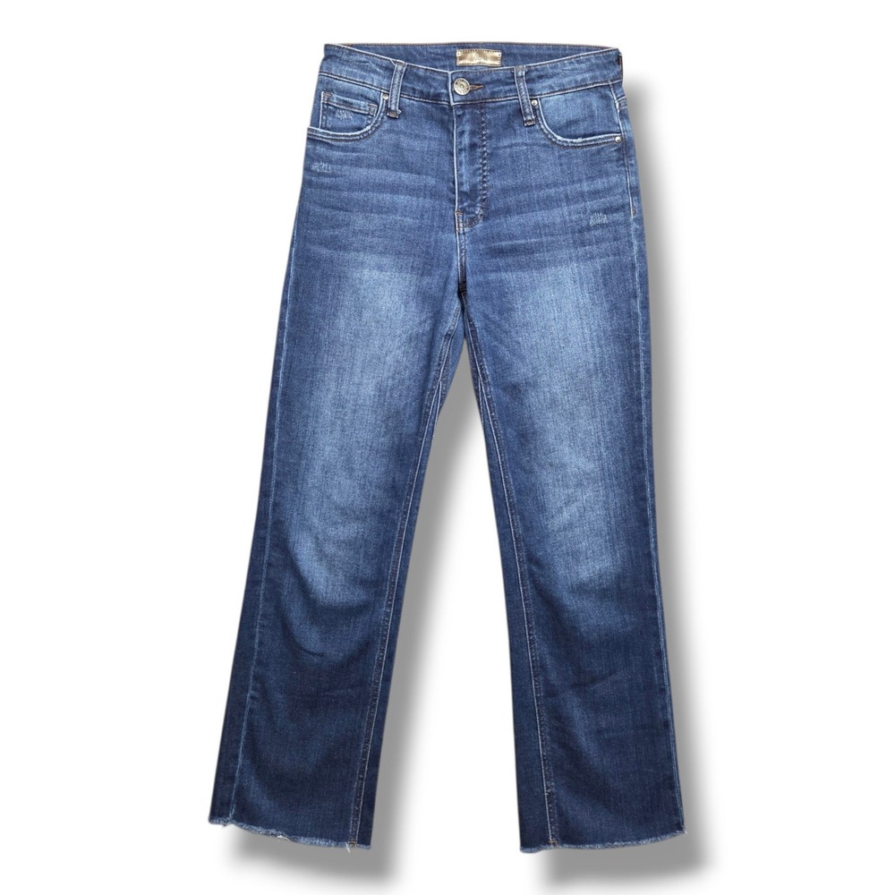 Kut from the Kloth Kelsey Jeans Womens 0 Fab Ab Ankle Flare Fray Hem